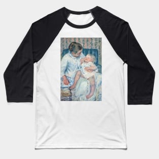 Mother About to Wash Her Sleepy Child by Mary Cassatt Baseball T-Shirt